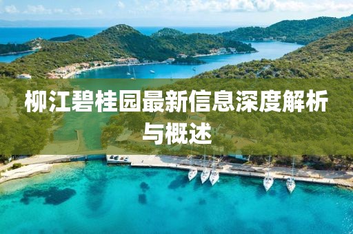 柳江碧桂园最新信息深度解析与概述