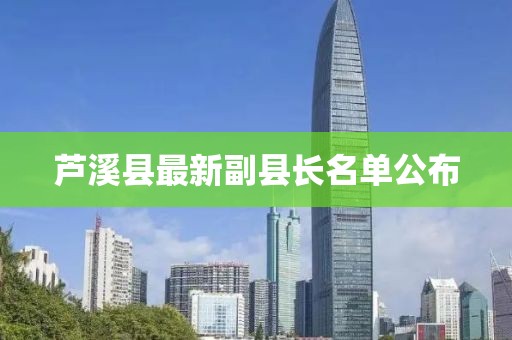 芦溪县最新副县长名单公布
