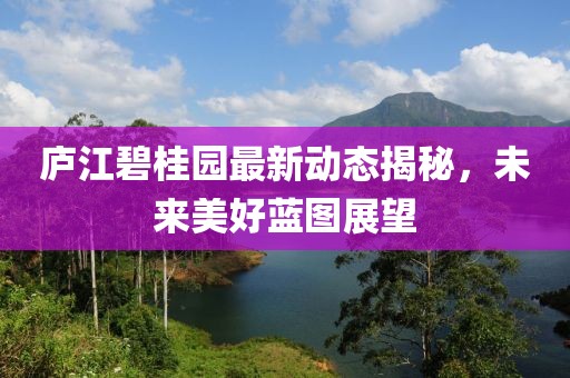 庐江碧桂园最新动态揭秘，未来美好蓝图展望