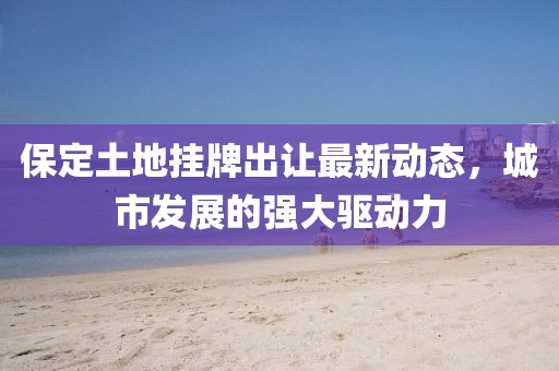 保定土地挂牌出让最新动态，城市发展的强大驱动力