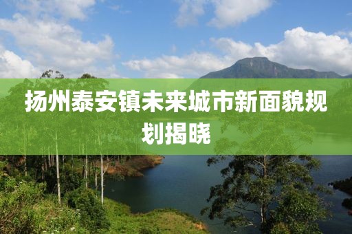 扬州泰安镇未来城市新面貌规划揭晓
