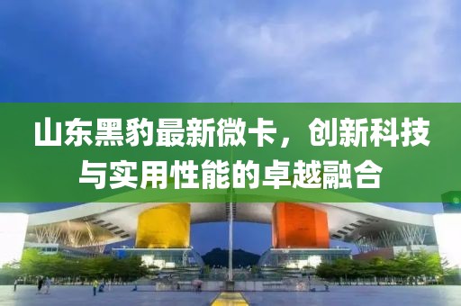 山东黑豹最新微卡，创新科技与实用性能的卓越融合