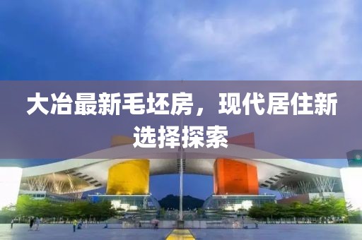 大冶最新毛坯房，现代居住新选择探索
