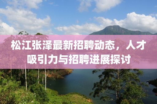 松江张泽最新招聘动态，人才吸引力与招聘进展探讨