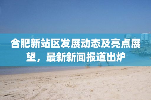 合肥新站区发展动态及亮点展望，最新新闻报道出炉