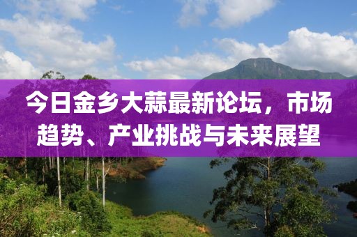 今日金乡大蒜最新论坛，市场趋势、产业挑战与未来展望