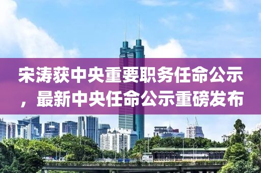 宋涛获中央重要职务任命公示，最新中央任命公示重磅发布