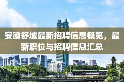 安徽舒城最新招聘信息概览，最新职位与招聘信息汇总