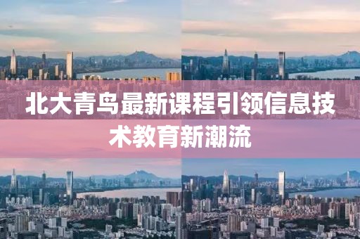 北大青鸟最新课程引领信息技术教育新潮流