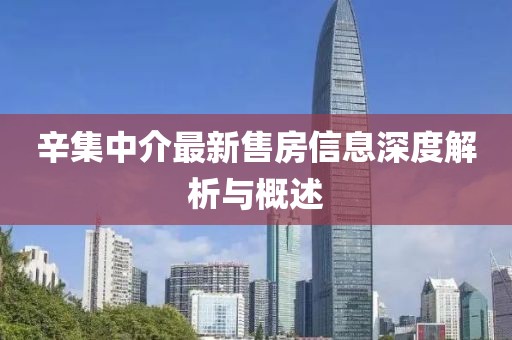 辛集中介最新售房信息深度解析与概述