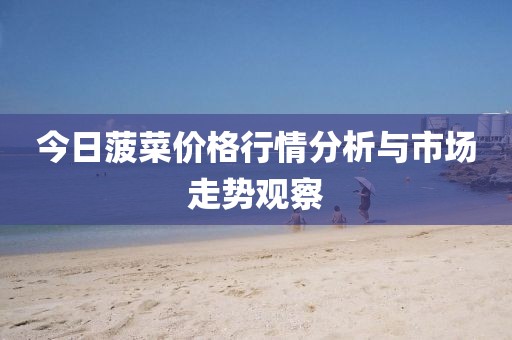 今日菠菜价格行情分析与市场走势观察