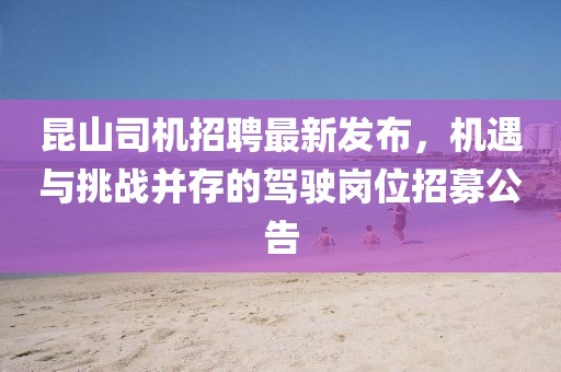 昆山司机招聘最新发布，机遇与挑战并存的驾驶岗位招募公告