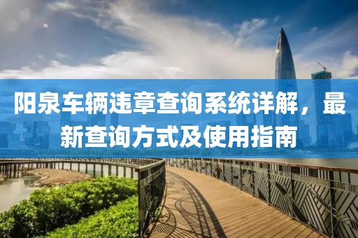 阳泉车辆违章查询系统详解，最新查询方式及使用指南