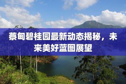 蔡甸碧桂园最新动态揭秘，未来美好蓝图展望