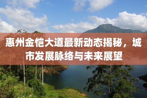 惠州金恺大道最新动态揭秘，城市发展脉络与未来展望