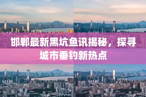 邯郸最新黑坑鱼讯揭秘，探寻城市垂钓新热点