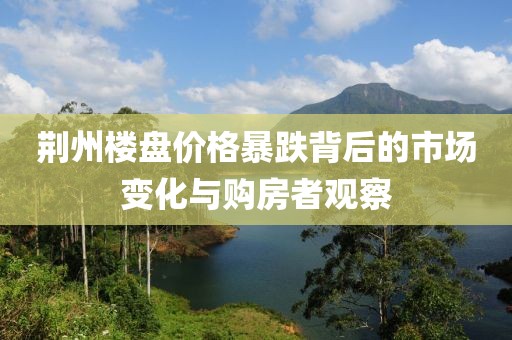 荆州楼盘价格暴跌背后的市场变化与购房者观察