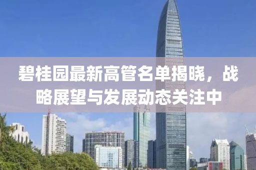 碧桂园最新高管名单揭晓，战略展望与发展动态关注中