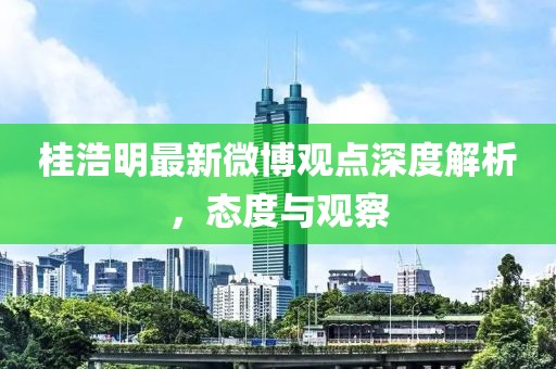 桂浩明最新微博观点深度解析，态度与观察