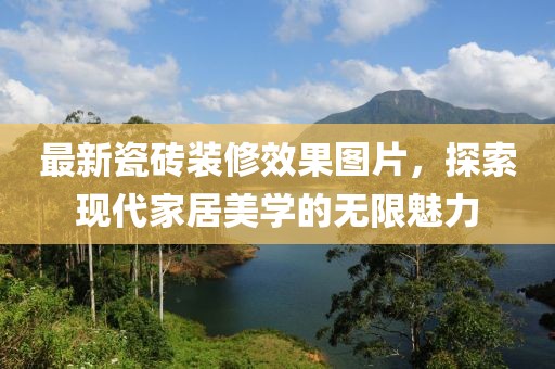 最新瓷砖装修效果图片，探索现代家居美学的无限魅力