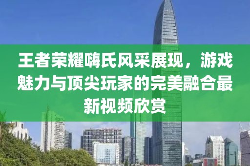 王者荣耀嗨氏风采展现，游戏魅力与顶尖玩家的完美融合最新视频欣赏