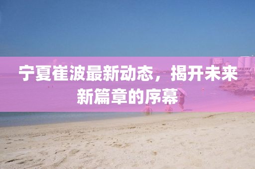 宁夏崔波最新动态，揭开未来新篇章的序幕