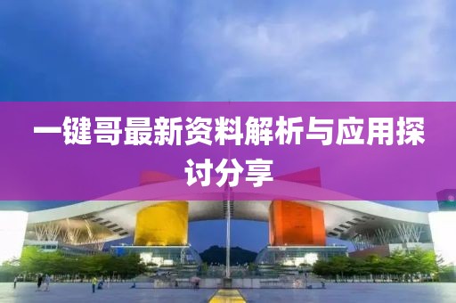 一键哥最新资料解析与应用探讨分享
