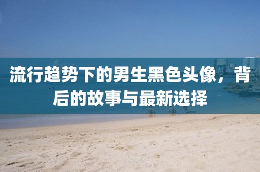 流行趋势下的男生黑色头像，背后的故事与最新选择