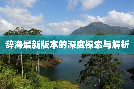 辞海最新版本的深度探索与解析