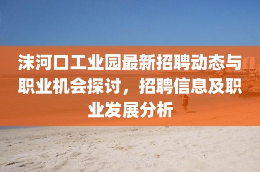 沫河口工业园最新招聘动态与职业机会探讨，招聘信息及职业发展分析