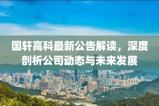 国轩高科最新公告解读，深度剖析公司动态与未来发展