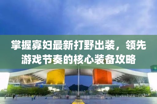 掌握寡妇最新打野出装，领先游戏节奏的核心装备攻略