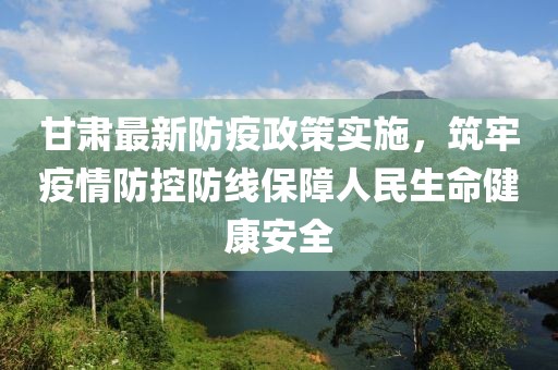 甘肃最新防疫政策实施，筑牢疫情防控防线保障人民生命健康安全