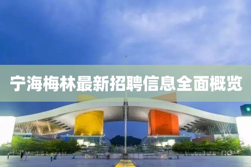 宁海梅林最新招聘信息全面概览