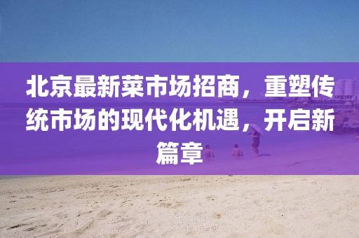 北京最新菜市场招商，重塑传统市场的现代化机遇，开启新篇章