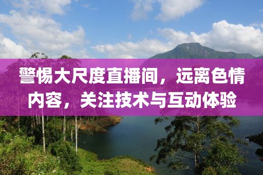 警惕大尺度直播间，远离色情内容，关注技术与互动体验