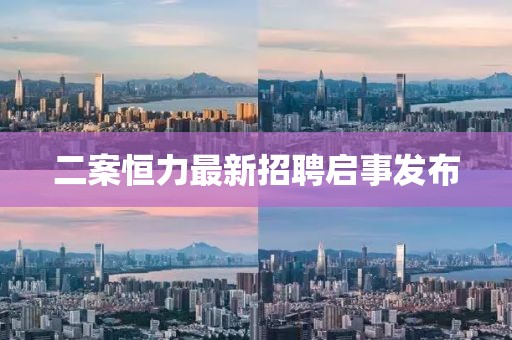 二案恒力最新招聘启事发布