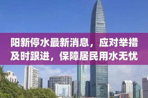 阳新停水最新消息，应对举措及时跟进，保障居民用水无忧