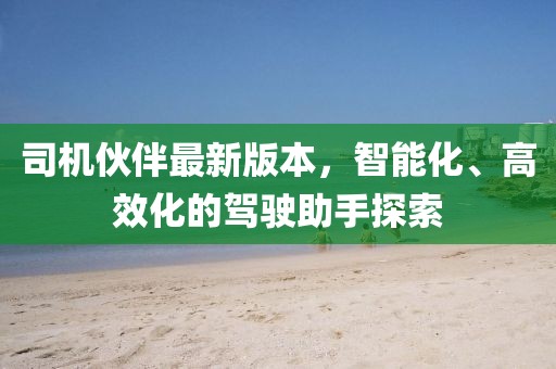 司机伙伴最新版本，智能化、高效化的驾驶助手探索