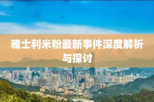 雅士利米粉最新事件深度解析与探讨